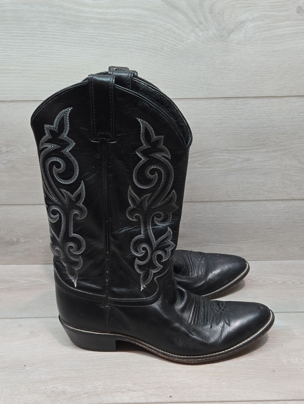 Justin Mens 1409 London Calfskin Leather Western Boots Embroidered Shoes 11.5D - Picture 2 of 10